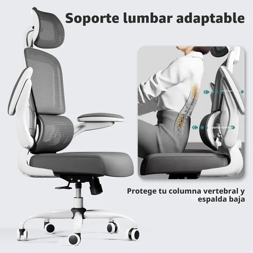 Miniatura 5 de TRALT Silla de oficina ergonómica de escritorio, 330 libras, sillas de escritorio de oficina de malla para el hogar con ruedas, cómodas sillas