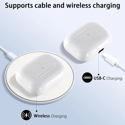 Miniatura 3 de Funda de carga inalámbrica de repuesto compatible con AirPod Pro de 1ª y 2ª generación, funda de cargador Air Pod Pro 1 2 con botón