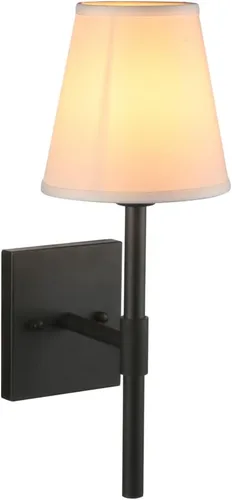 Miniatura 9 de Pathson Juego de 2 apliques de pared de baño cableados con pantalla de tela blanca, iluminación de pared de tela para sala de estar, dormitorio