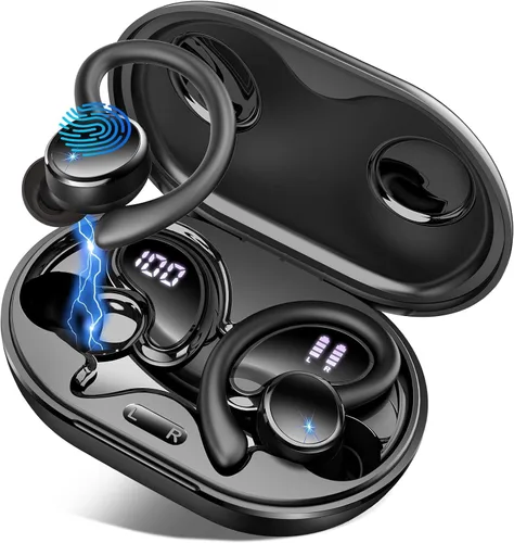 Miniatura 9 de Auriculares inalámbricos, Bluetooth 5.4 deportivos, sonido de graves profundos de 50 horas con 4 micrófonos ENC con cancelación de ruido, pantalla
