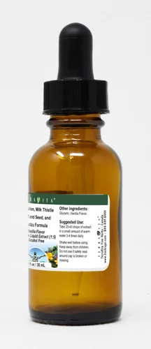 Miniatura 2 de Terravita Diente de león, hoja y semilla de cardo mariano y extracto líquido de glicerita Kudzu Formula (1:5) - Sabor a vainilla (1 oz, ZIN: 523618)