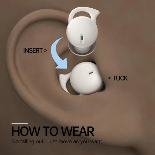 Miniatura 7 de Auriculares invisibles para dormir, pequeños y cómodos con bloqueo de ruido, auriculares inalámbricos Bluetooth 5.3, auriculares intraurales