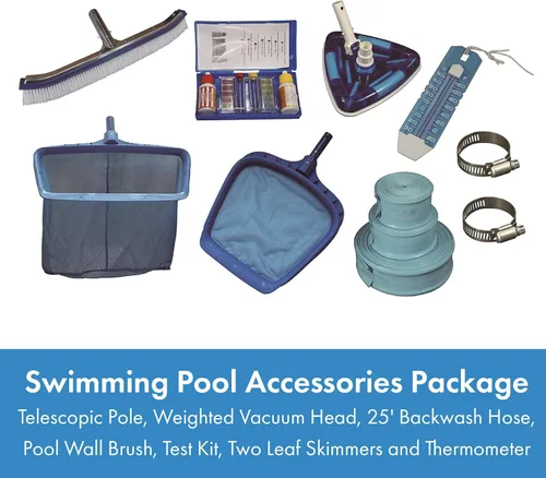 Miniatura 2 de SmartClear Kit de mantenimiento de piscina de lujo, juego de limpiador de accesorios de piscina, cabezal de vacío pesado, manguera de lavado a