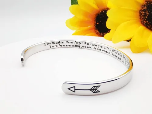 Miniatura 166 de Pulseras inspiradoras para mujer, joyería de acero inoxidable, con refranes, pulsera motivacional con mensaje oculto, pulseras grabadas para mejor