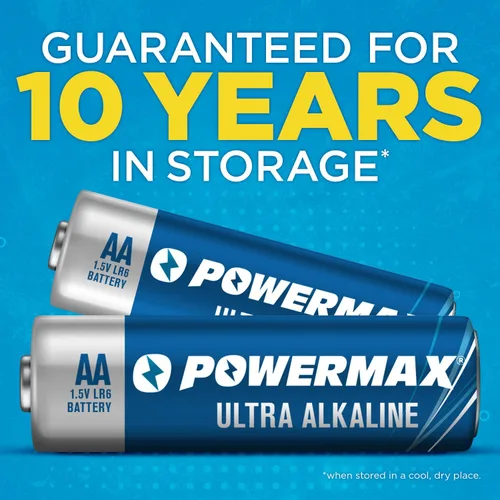 Miniatura 2 de Powermax 100 pilas AA, batería alcalina de larga duración, vida útil de 10 años, embalaje resellable