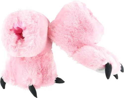 Lazy One - Pantuflas con diseño de garra de animal para niños y adultos disfraz divertido para niños cálidas pantuflas peludas