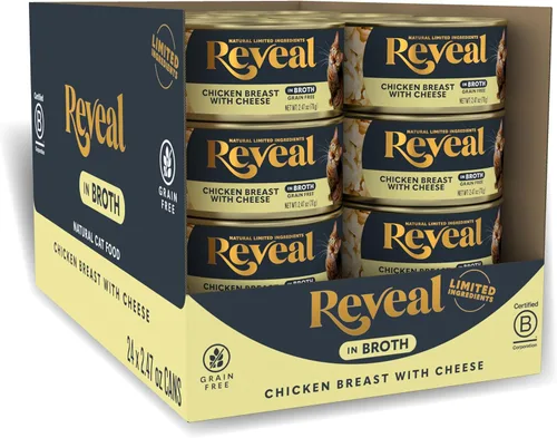 Miniatura 16 de Reveal Alimento húmedo natural para gatos, 24 unidades, sin granos, alimento enlatado de ingredientes limitados para gatos, atún con algas marinas