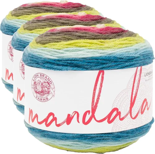 Miniatura 56 de Lion Brand Yarn Mandala - Hilo multicolor para ganchillo,tejido y manualidades, color Liger, 1770 pies, paquete de 1 unidad