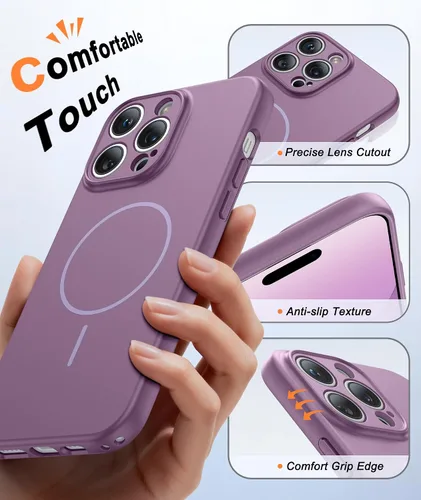 Miniatura 866 de FNTCASE Funda para iPhone 17 Pro: Fundas delgadas translúcidas de color azul claro compatibles con MagSafe, protección completa de la cámara