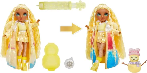 Miniatura 2 de Rainbow High Winter Wonderland Sunny - Muñeca de moda amarilla de 11 pulgadas con nieve mágica oculta en la moda que infla agua y kit de muñeco