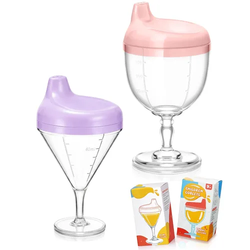 Miniatura 8 de Irenare 1 Pieza Taza Sippy de Vino para Bebé Copa de Plástico Copa Goblet Sin Derrames Vaso de Vino para Bebé Copa Sippy Goblet para Bebé Taza
