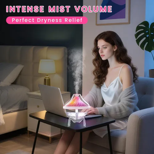 Miniatura 4 de Humidificadores pequeños para dormitorio, niebla fría, ultrasónico, humidificador de bebé con sensor de humedad, apagado automático, luz LED Blanco