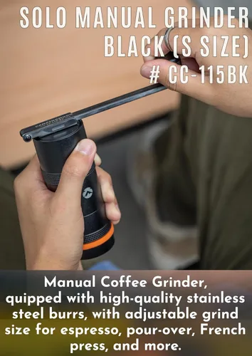 Miniatura 2 de CAMPINGMOON Molinillo de café manual portátil con mango plegable integrado, molinillo de mano CNC de acero inoxidable, molino cónico profesional