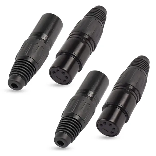 Miniatura 8 de XMSJSIY Conectores XLR hembra de 4 pines, conector de micrófono de audio XLR-F de 4 pines, conectores de cable XLR de repuesto, enchufe F de audio