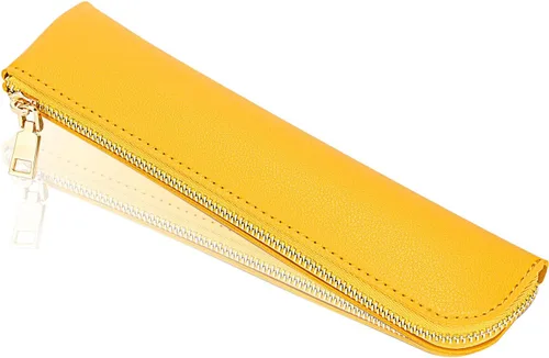 Miniatura 18 de Estuche de lápiz de cuero Sluxa, estuche delgado y suave para bolígrafos, estuche pequeño para lápices para adultos, estuche de lápiz de cuero