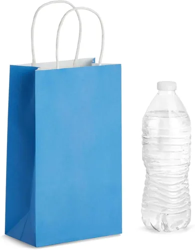 Miniatura 6 de BLUE PANDA Bolsas de regalo – 9 x 5 x 3 pulgadas, paquete de 25, color azul, bolsas de recuerdo de fiesta con asas para dulces y golosinas