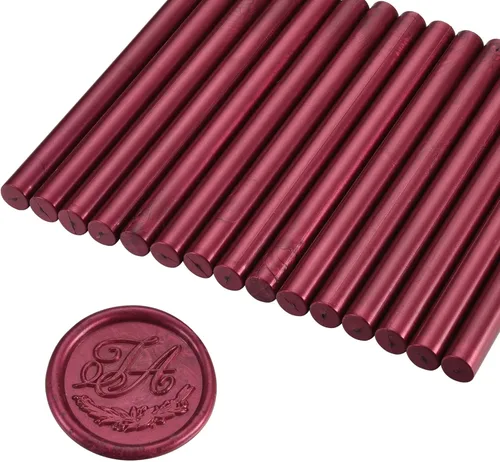 Yoption 15 Piezas Barras de Cera de Sellado Fucsia para Pistola de Pegamento para Sello de Cera, Ideal para Invitaciones de Boda, Sobres, Tarjetas,