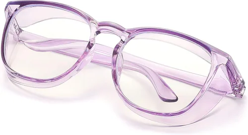Miniatura 17 de Elegantes gafas de seguridad para mujeres y niñas, gafas anti-vaho, gafas protectoras, gafas transparentes Azul + rosa