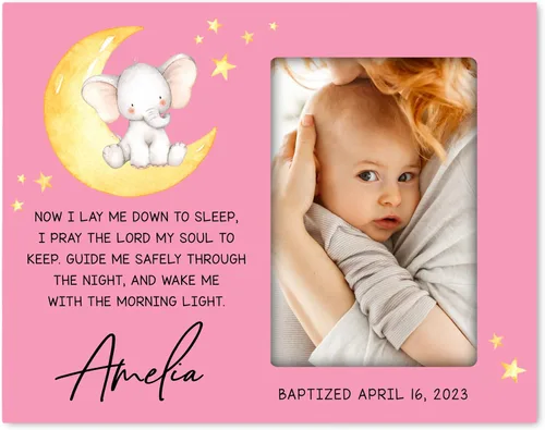 Miniatura 20 de LifeSong Milestones Marco de fotos de bautismo, regalos de bautismo personalizados para niñas, niños, padrinos, regalos de baby shower, recuerdos