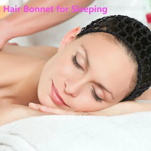 Miniatura 3 de AUEAR, Redes para el cabello para dormir, redecilla para dormir, gorro largo y recto, peluca rizada, protector de cabeza de malla para envolver