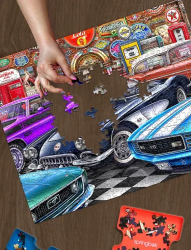 Miniatura 6 de Springbok - Dream Garage - Rompecabezas de 1000 piezas con muscle cars clásicos Multicolor