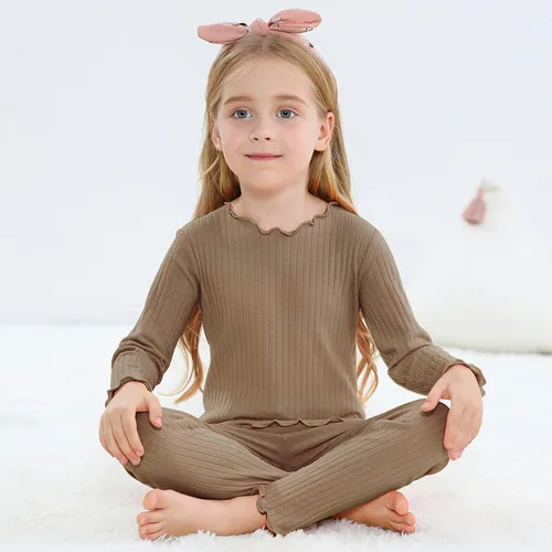 Miniatura 5 de American Trends Ropa interior térmica para bebés y niñas, conjunto de 2 piezas, ropa de dormir larga Johs para niñas