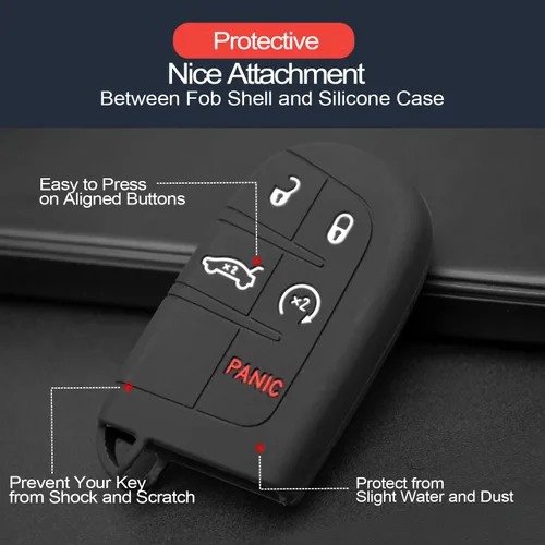 Miniatura 4 de 2 piezas compatibles con Dodge Durango Challenger Charger Hornet Jeep Compass Grand Cherokee WK Ram Promaster 1500 2500 3500 Chrysler 300 Negro