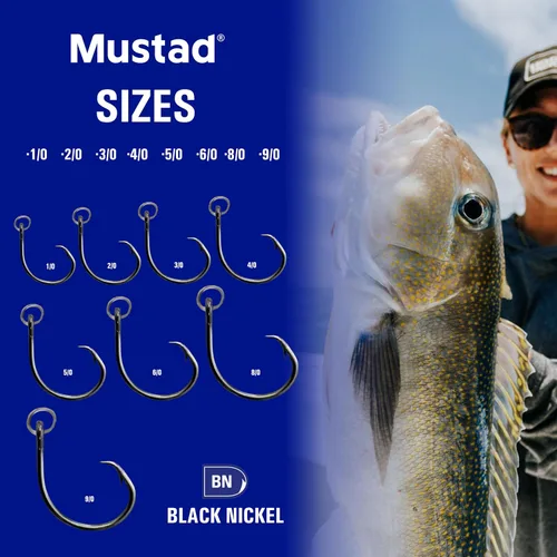 Miniatura 6 de Mustad Círculo de demonio con anillos 4 veces fuerte, diseñado para funcionar perfectamente con gancho Kirbed, níquel negro
