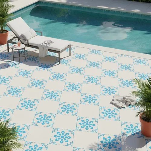 Miniatura 4 de 2 plantillas grandes de 12 x 12 pulgadas para pintar pisos, paredes, patios, azulejos de cerámica, madera, plantillas de mandala grande