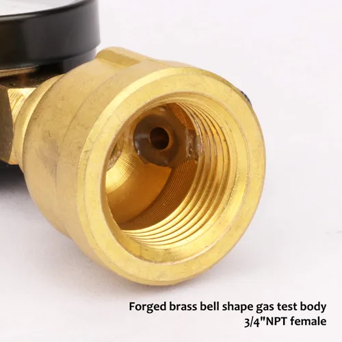Miniatura 5 de MEASUREMAN 2" Ensamblaje de medidor de presión de gas de latón forjado, conexión FNPT de 3/4", 0-30psi, precisión +/-3-2-3%