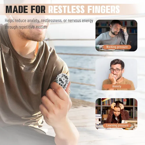 Miniatura 6 de Juguetes para ansiedad para adultos, cadena de bicicleta de metal, conjunto de fidgets, spinners, juguetes para adolescentes, gadgets geniales, Negro