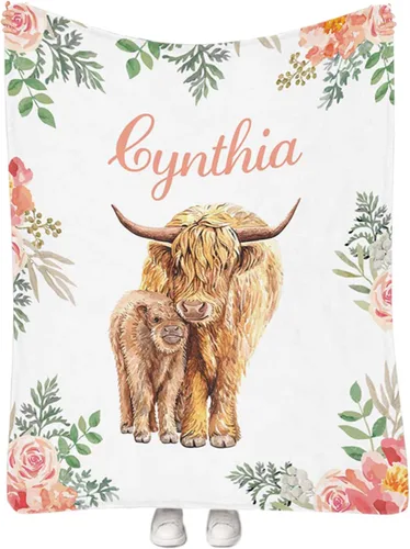 Miniatura 25 de Manta personalizada para niñas con nombre, manta personalizada de perezoso y mariposa, manta de forro polar suave para recién nacidos, baby shower