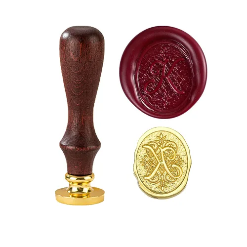Miniatura 17 de Sello de cera con letra inicial del alfabeto G, sello de cera de sellado de letras vintage con cabeza de latón extraíble y mango de madera