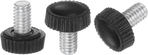 Miniatura 19 de uxcell 20 pomos moleteados de rosca métrica macho M4 x 0.236 in, pomos de sujeción de tornillo de pulgar, mango de plástico con perno roscado