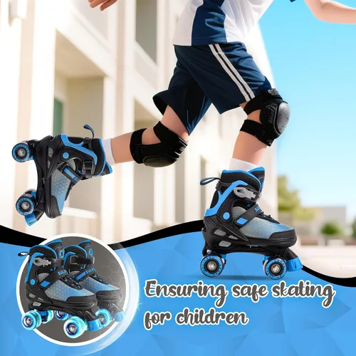 Miniatura 5 de SULIFEEL Patines para niñas y niños, 4 tallas ajustables con ruedas iluminadas, patines seguros y divertidos para niños, mejor regalo