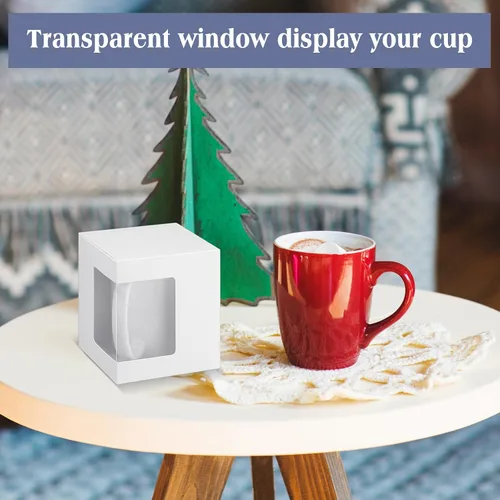 Miniatura 7 de Harloon 24 piezas de cajas para tazas de regalo, caja para café para tazas en blanco de sublimación, embalaje para tazas de 11 onzas, 12 onzas, 15