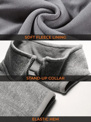 Miniatura 4 de ORORO Chaqueta de forro polar con cremallera completa para hombre con batería