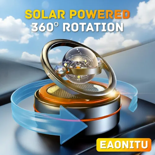Miniatura 7 de Girador solar para salpicadero, difusor cinético de decoración de automóvil alimentado por el sol, accesorios automotrices con temática espacial