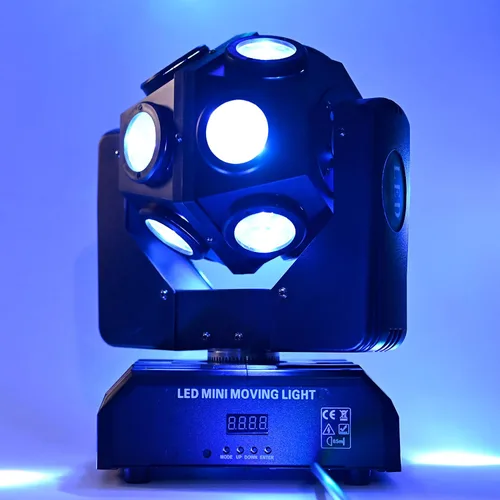 Miniatura 7 de Luz de Escenario de Cabeza Móvil RGBW 12LED Luces de Haz Giratorio Luces de Iluminación Ascendente de Escenario para Eventos Activada por Sonido