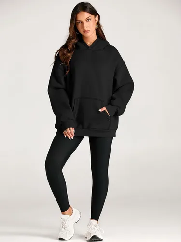 Miniatura 6 de EFAN - Sudadera con capucha para mujer - Sudadera de vellón sobredimensionada con mangas largas para otoño e invierno, ropa de moda inspirada