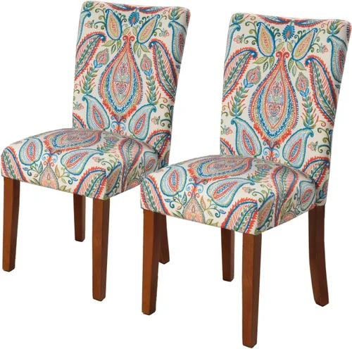 Miniatura 68 de Homepop Silla de comedor con detalles festoneados, sillas de comedor Parsons tapizadas, muebles decorativos para el hogar, tejido gris claro