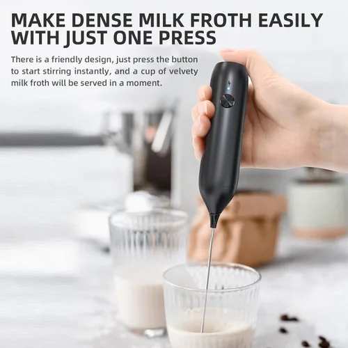 Miniatura 4 de CIRCLE JOY - Espumador de leche recargable de mano, varita espumadora de café con mezclador de bebidas y batidor de acero inoxidable para café