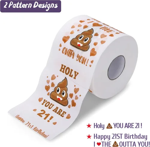Miniatura 6 de Regalos de cumpleaños 21 para ella y él - Papel higiénico divertido - Decoraciones de cumpleaños 21, suministros de fiesta, regalos - Regalo