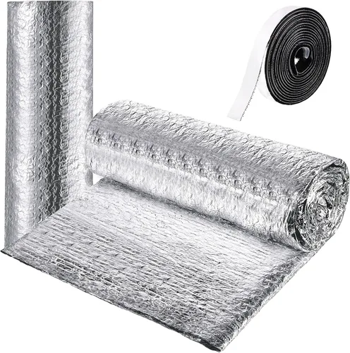Miniatura 14 de Frienda Rollo de aislamiento reflectante para ventana de caravana de 47.2 pulgadas x 50 pies, doble papel de aluminio con burbujas de calor