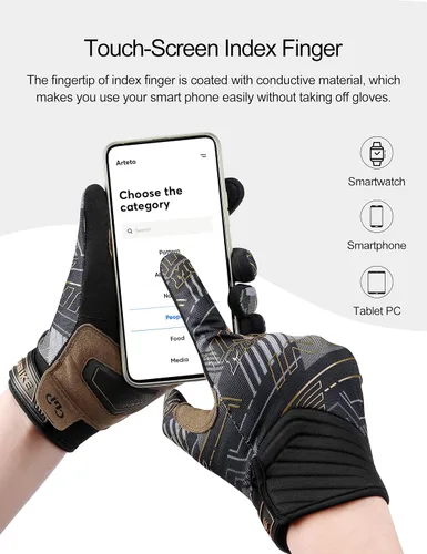 Miniatura 3 de INBIKE Guantes transpirables de motocross para hombre, con protección de nudillos duros, pantalla táctil para motocicleta, deportes de motor