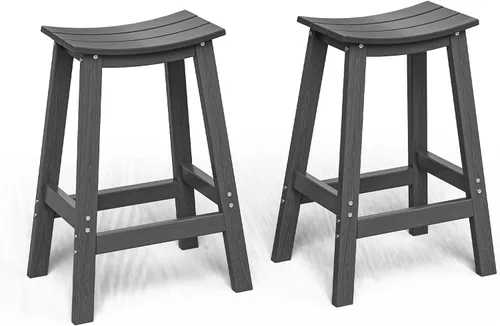 Miniatura 10 de nevilywood Adirondack - Juego de 5 sillas altas de bar, juego de 4 sillas de bar Adirondack con mesa, muebles de patio de polietileno de alta Teca