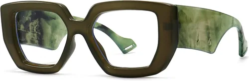 Miniatura 10 de Breaksun - Lentes de luz azul con marco grueso para mujeres y hombres, moda, cuadrados sobredimensionados, gafas de juegos de computadora