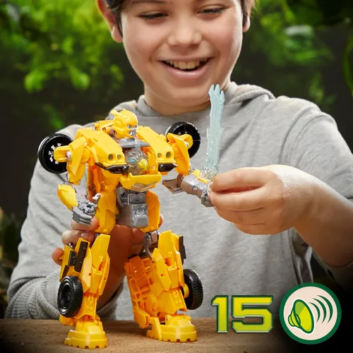 Miniatura 4 de Juguetes Transformers Rise of The Beasts Movie, Juguete Convertible Bumblebee Modo Bestia con Luces y Sonidos, Edades 6 y más, 10 pulgadas