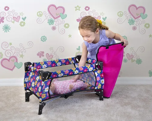 Miniatura 5 de Set de Cuna para Muñeca Bebé, Juego de Cuna Nido con Manta y Bolsa de Transporte para Corral de Muñeca Bebé. Se Ajusta hasta Muñecas de 20 Pulgadas
