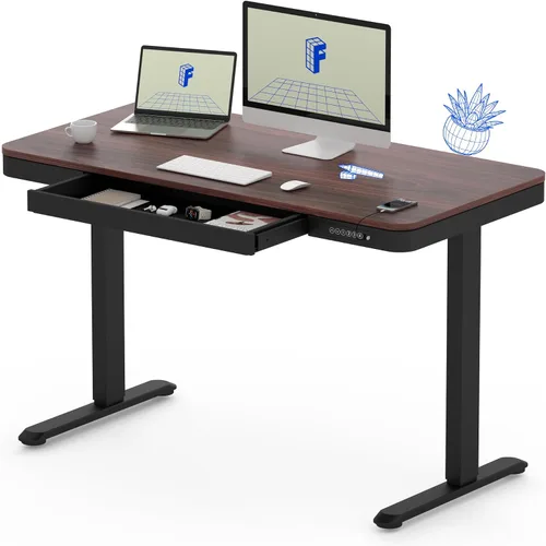 Miniatura 18 de FLEXISPOT Comhar - Escritorio de pie eléctrico de cristal puro con cajones, escritorio y puertos de carga USB, escritorio ergonómico de altura